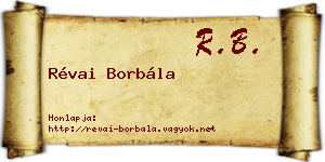 Révai Borbála névjegykártya